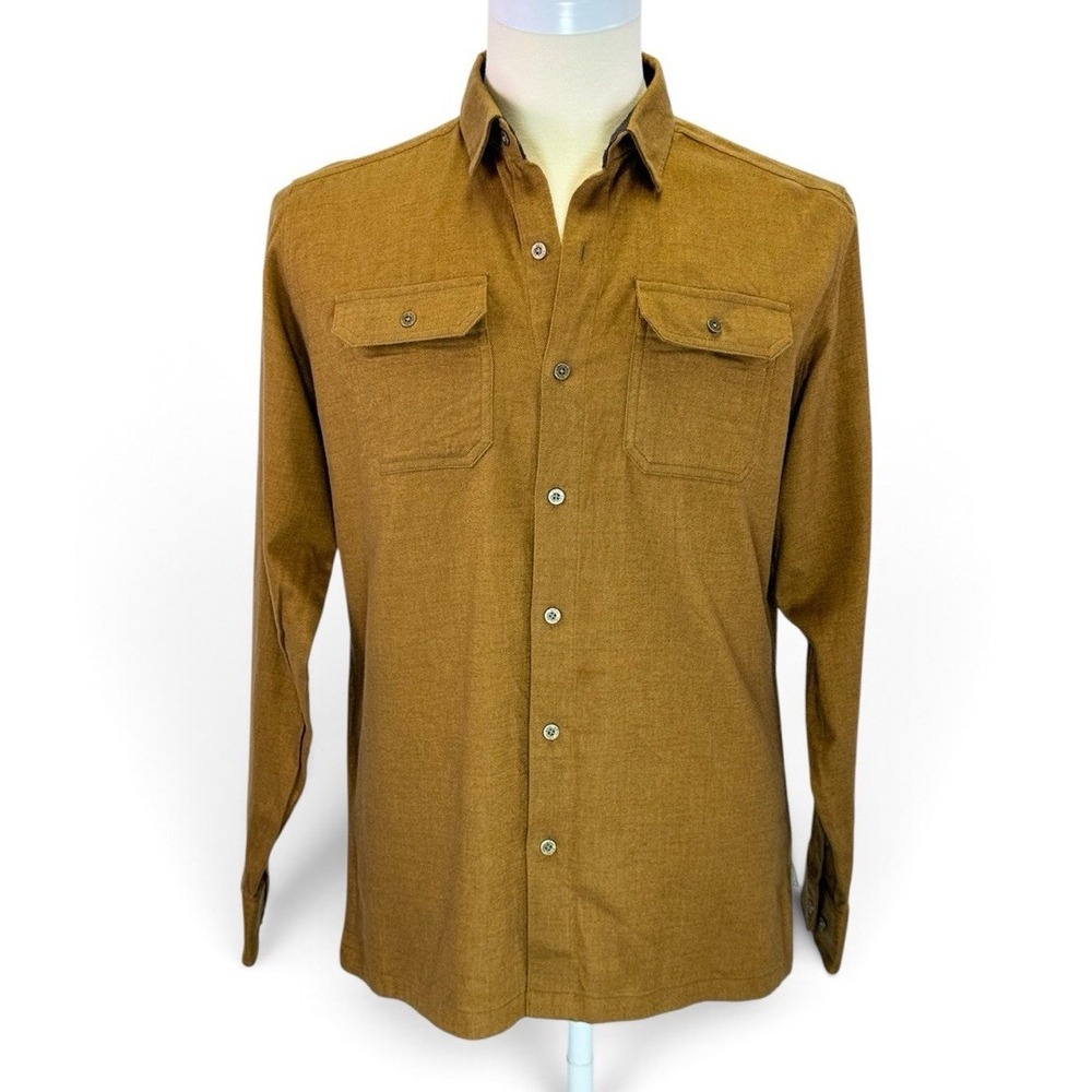 Kuhl Dillinger Long Sleeve Button Up Flannel Shirt Teak Brown Men's Size M